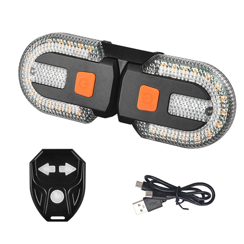 Bike Turn Signals Light Front and Rear Usb Bicycle Tail Light W/ Remote Control