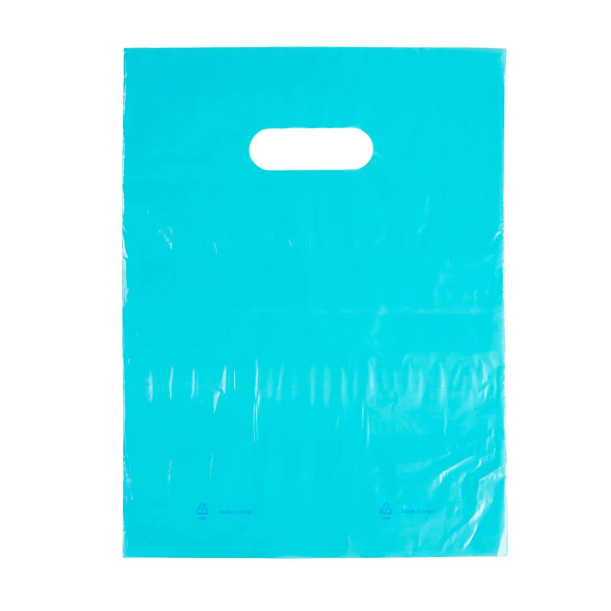 Plastic Bags 1000 Blue Shopping Merchandise Die Cut Handles 9 x 12" Diecut
