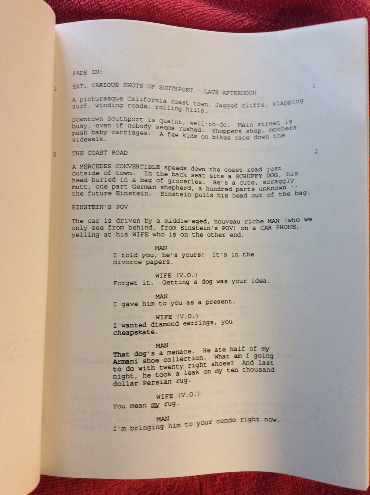 ORIGINAL SCRIPT BREAKFAST WITH EINSTEIN SHIA LEBEOUF CHEECH MARIN PRESLEY RARE