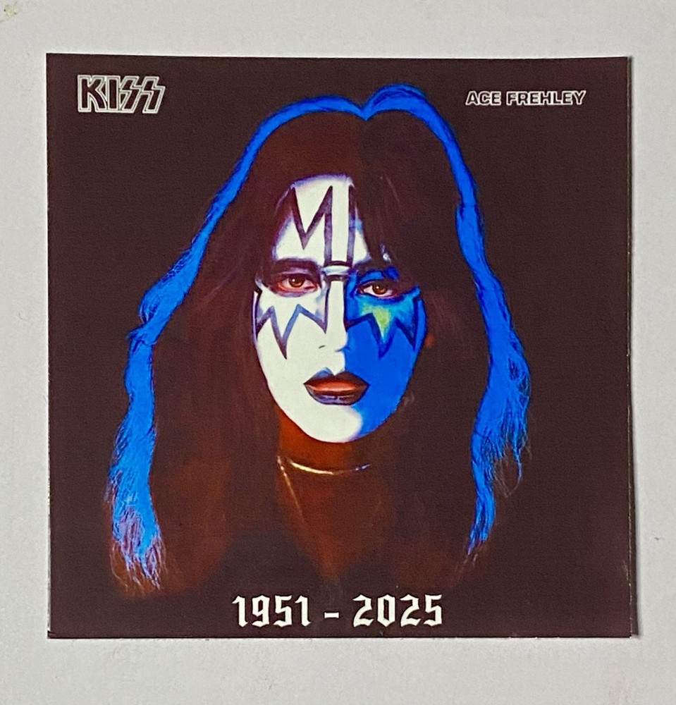 ACE FREHLEY / KISS MEMORIAL STICKER 3” x 3”