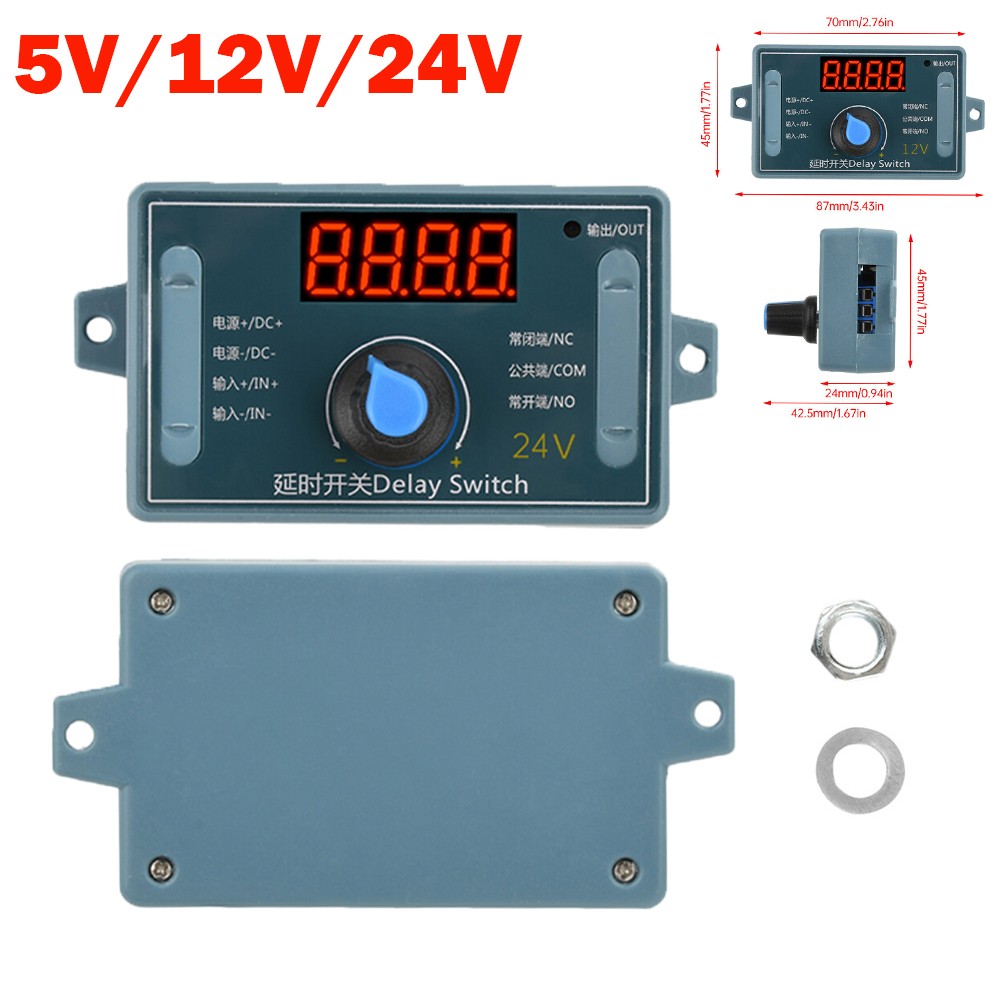 DC5V/12V/24V Adjustable Time Delay Relay Module LED Digital Timer Control Switch