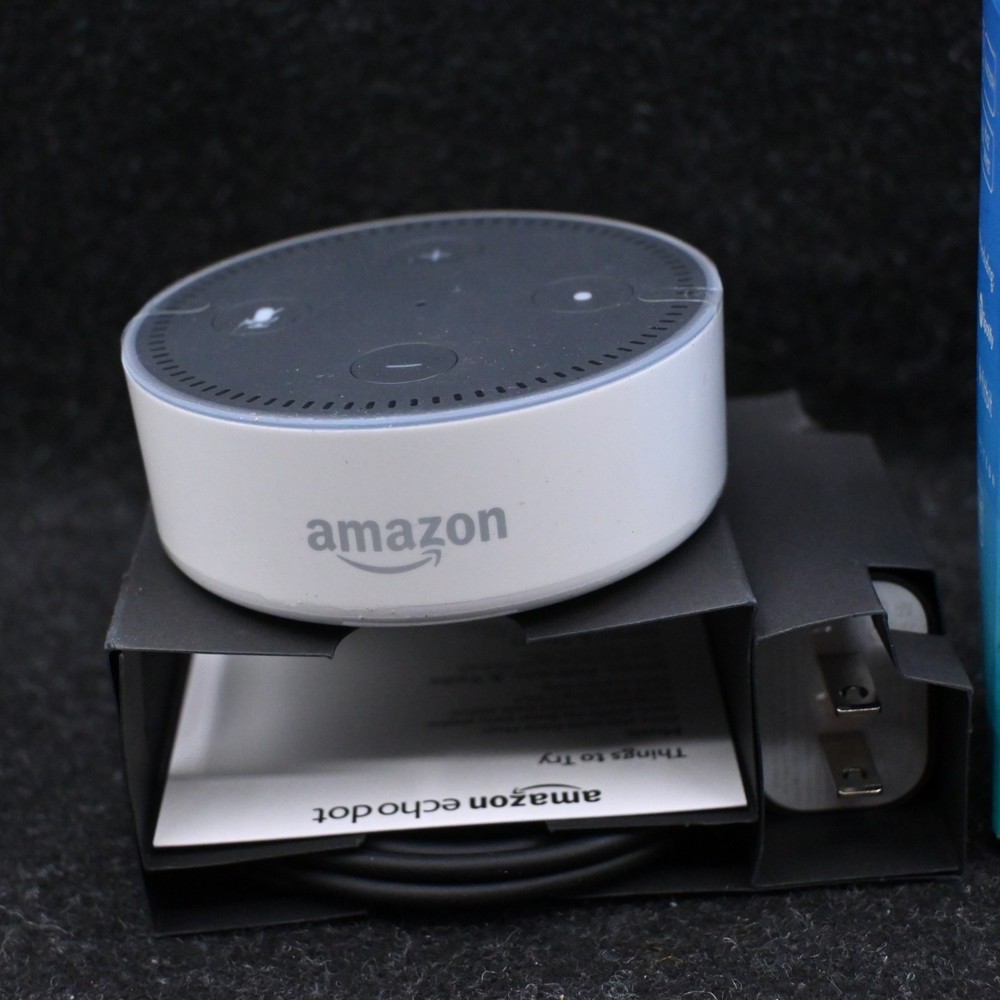 Amazon Echo Dot 2nd Generation White Smart Speaker Bluetooth Alexa open box