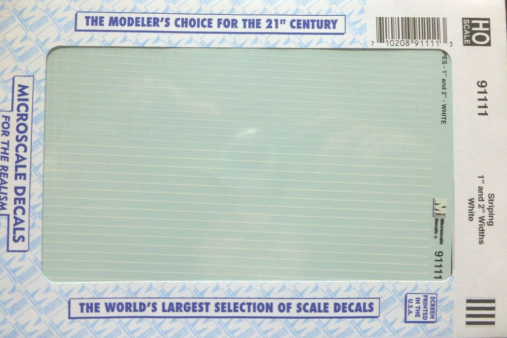 Microscale Decal #91111 Stripping 1" and 2" Widths - White (1:87 Scale)