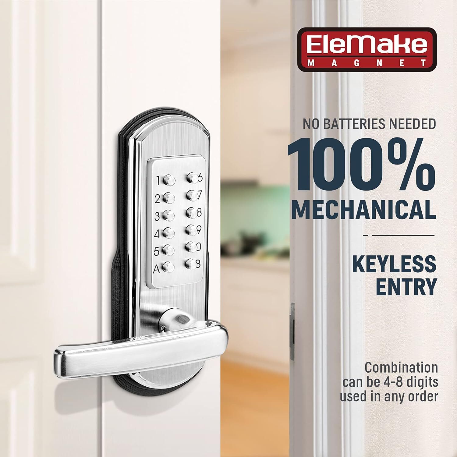 Keyless Entry Keypad Door Lock Mechanical With Keypad&Handle Stainless Steel 304