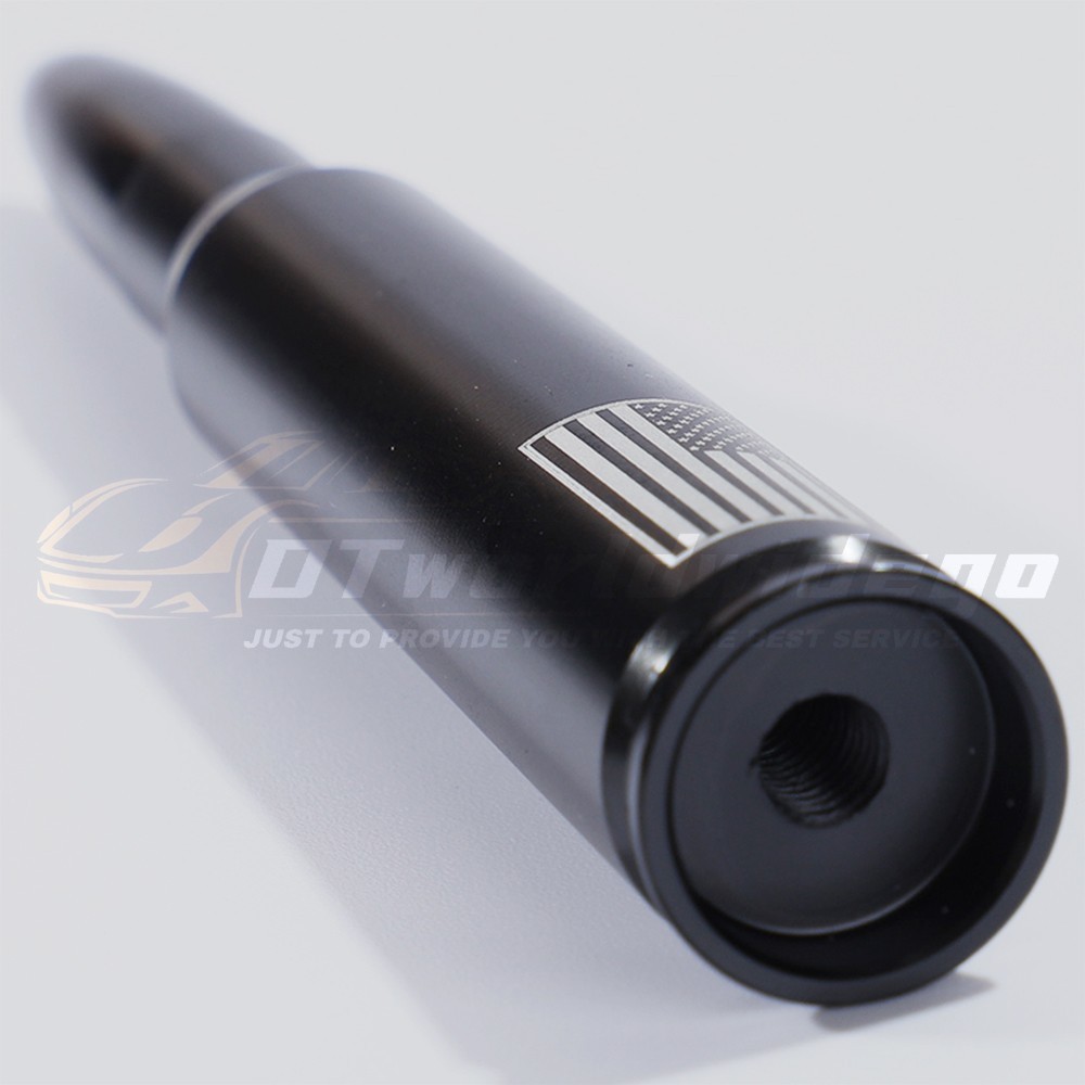 BLACK SHORT US Flag BULLET ANTENNA 50 CAL AM/FM FOR TACOMA TUNDRA 4RUNNER TRUCKS