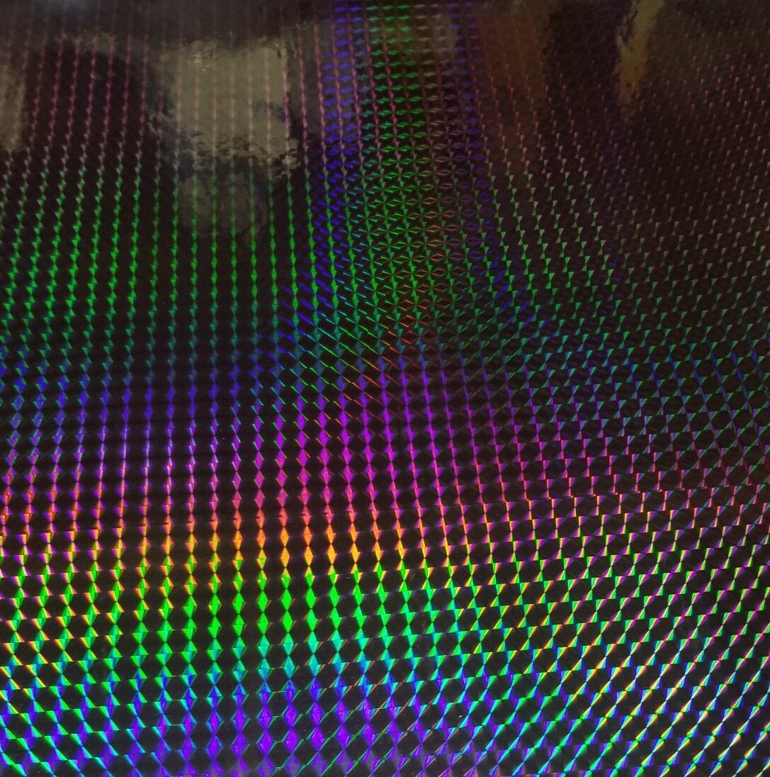 Black 1/4 inch Holographic Mosaic Prism Sign Plotter Vinyl Film