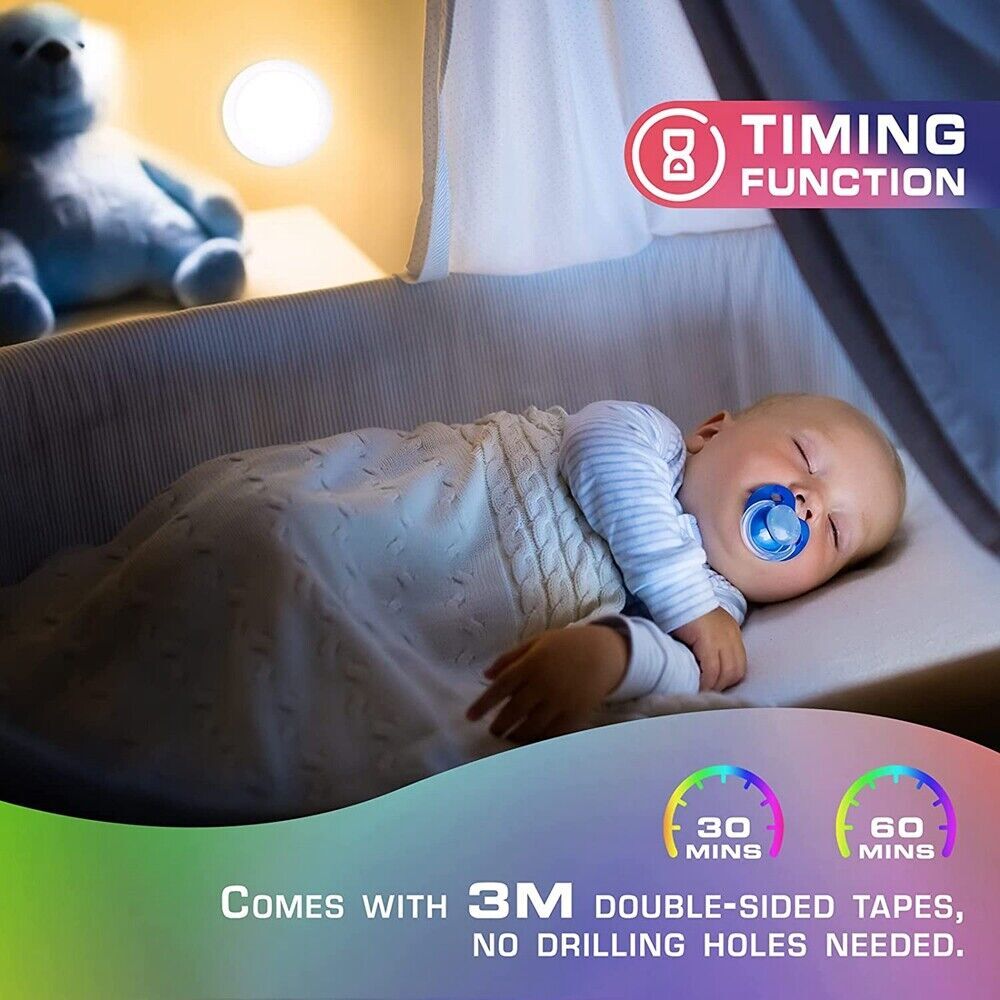 6Pack LED Puck Light Tap Light Push Light Wireless Touch 12 RGB Colors 80 Lumens