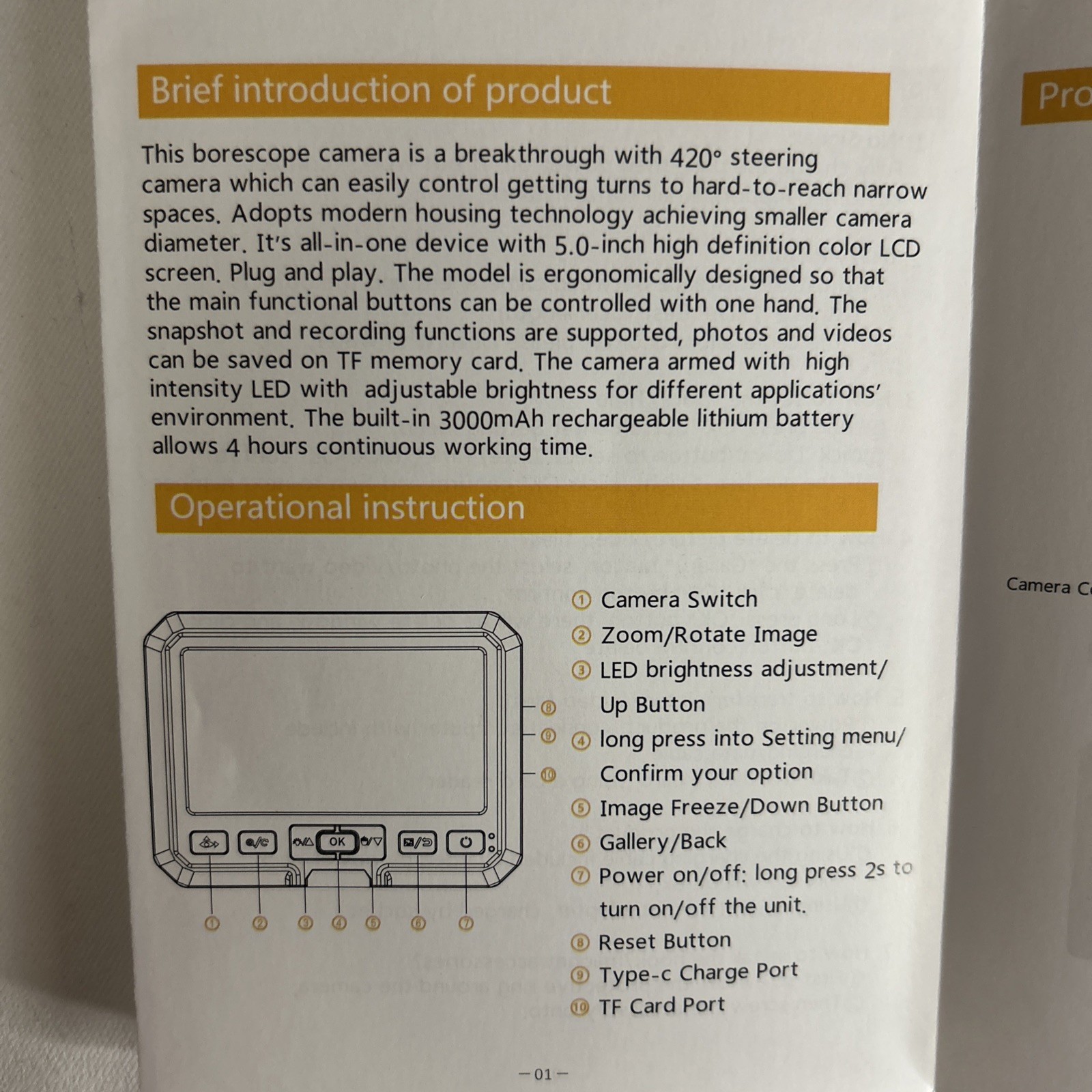 Dxztoz Dual-Lens Articulating Borescope, 6.5Mm Slim Probe, Two-Way 210°Rotate In