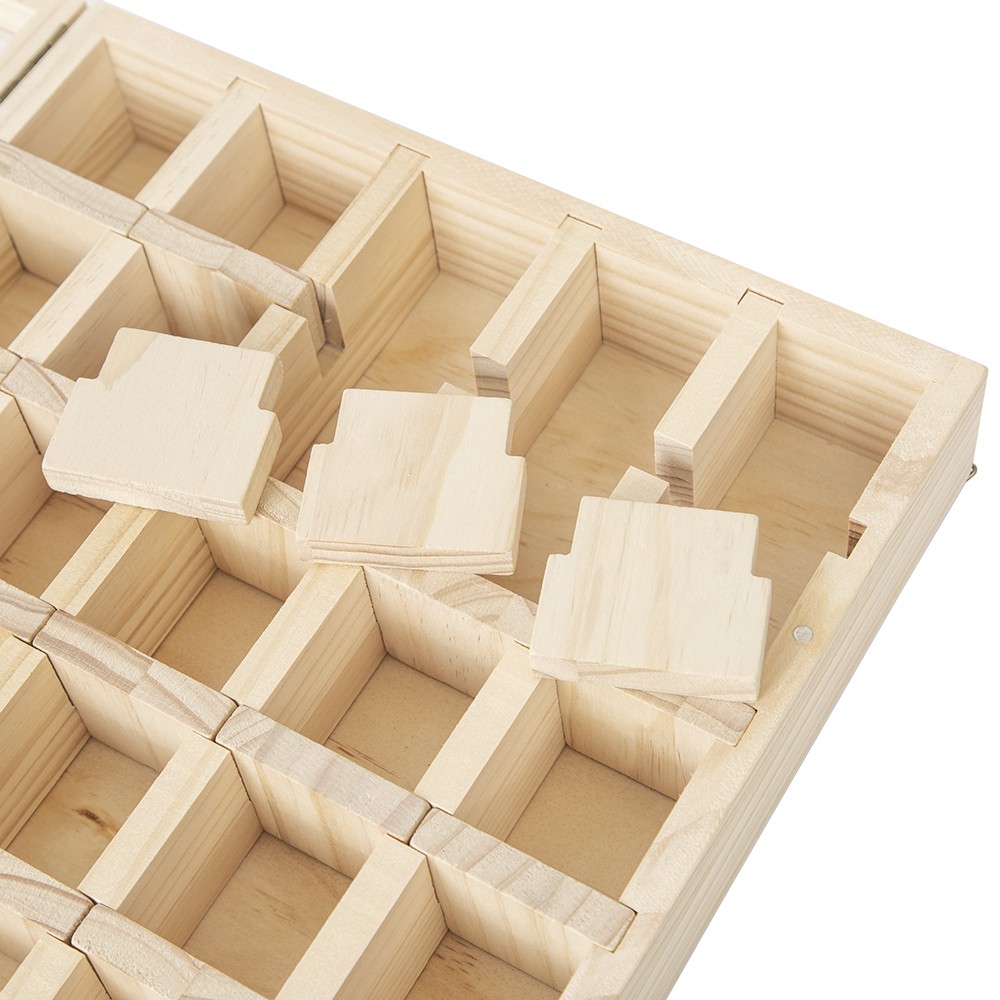 30-Grid Wooden Display Box for Crystals Rocks Minerals Collectibles Adjustable