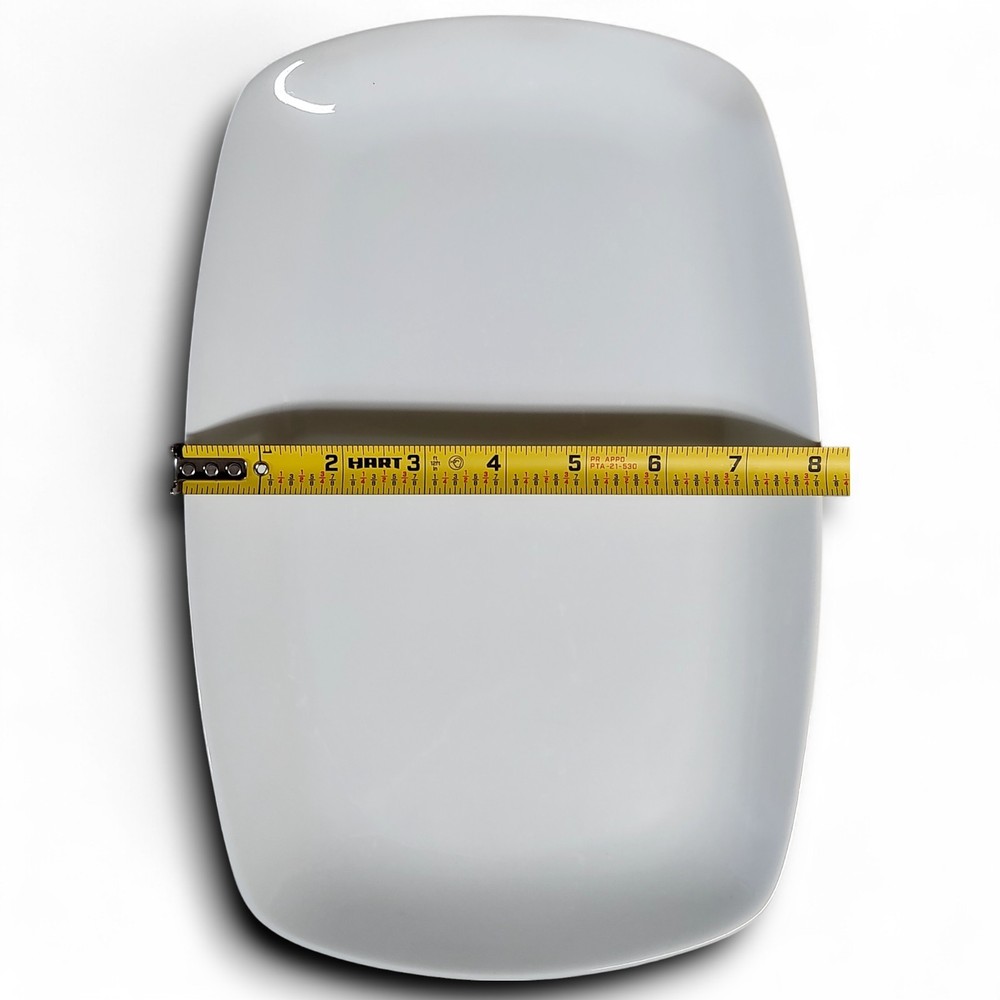 4pc Modern White Porcelain Serving Platters 12"x 8" Rounded Rectangular