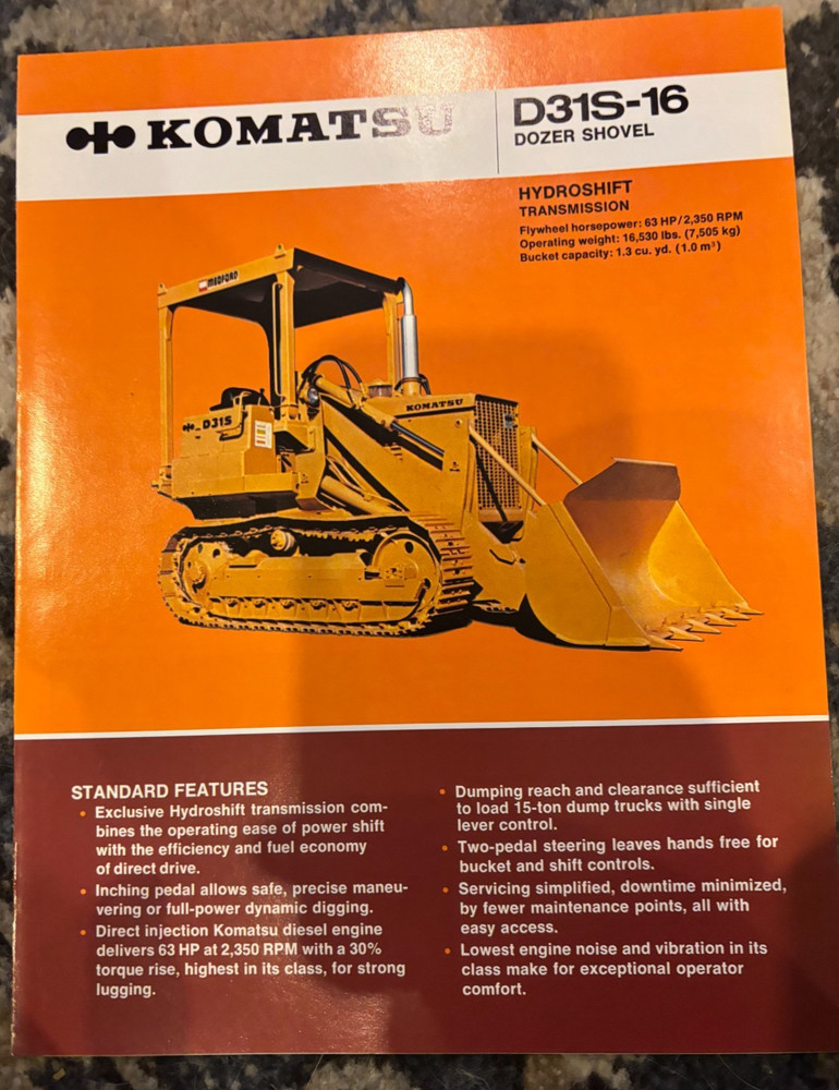 Komatsu D31S Crawler Loader Brochure AMIL25