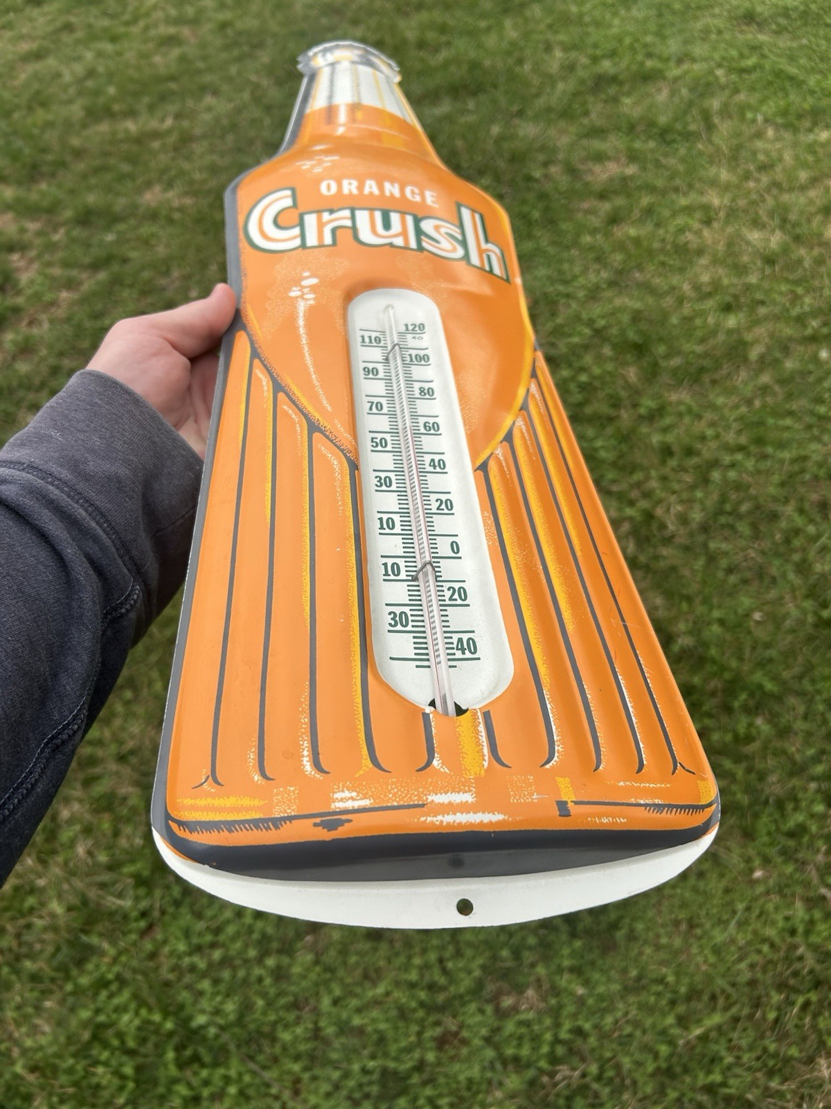 Orange Crush Bottle Thermometer Sign