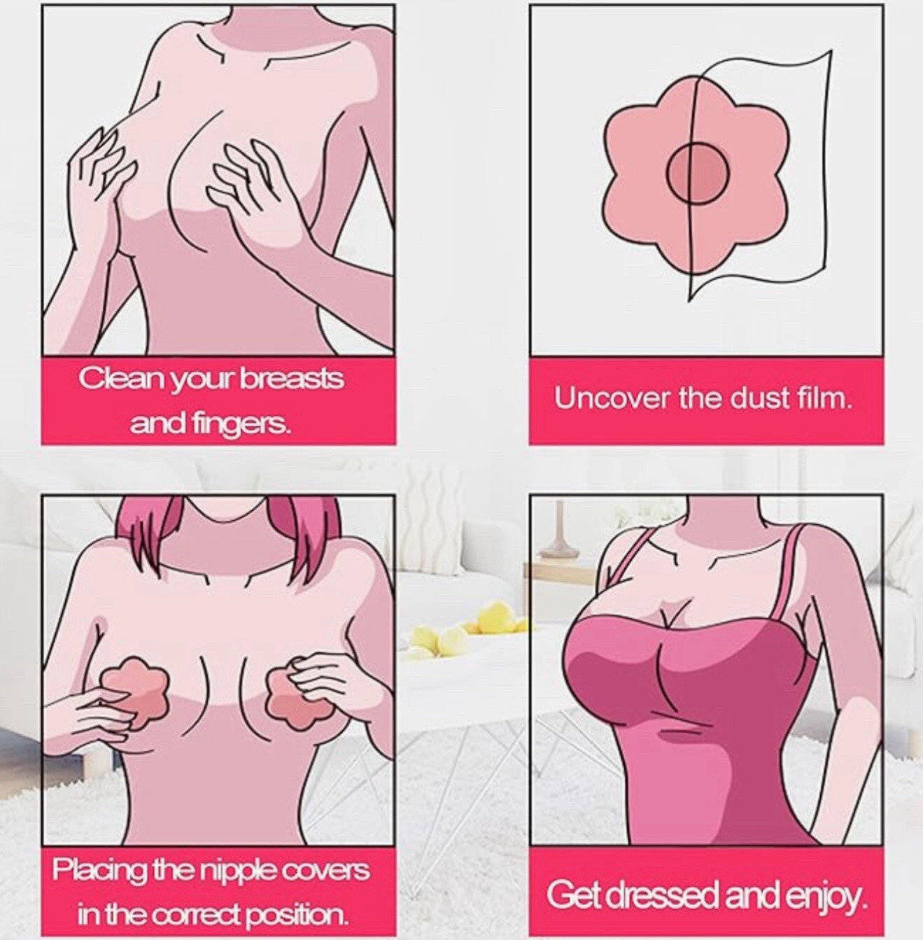 5 Pairs Nippleless Cover Pasties Women Reusable Adhesive Silicone Nipple Round