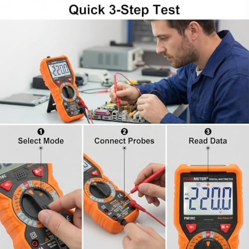 PM18C High Performance Digital Multimeter with AC/DC Voltage, Current