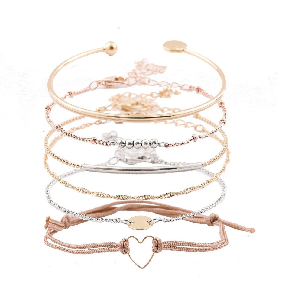 Layered Bracelet Set Assorted Beaded Bracelet Multiple Stackable Wrap Bangle ...