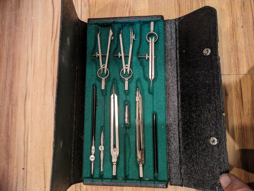 VINTAGE DRAFTING SET - GERMANY Made #1209 Complete