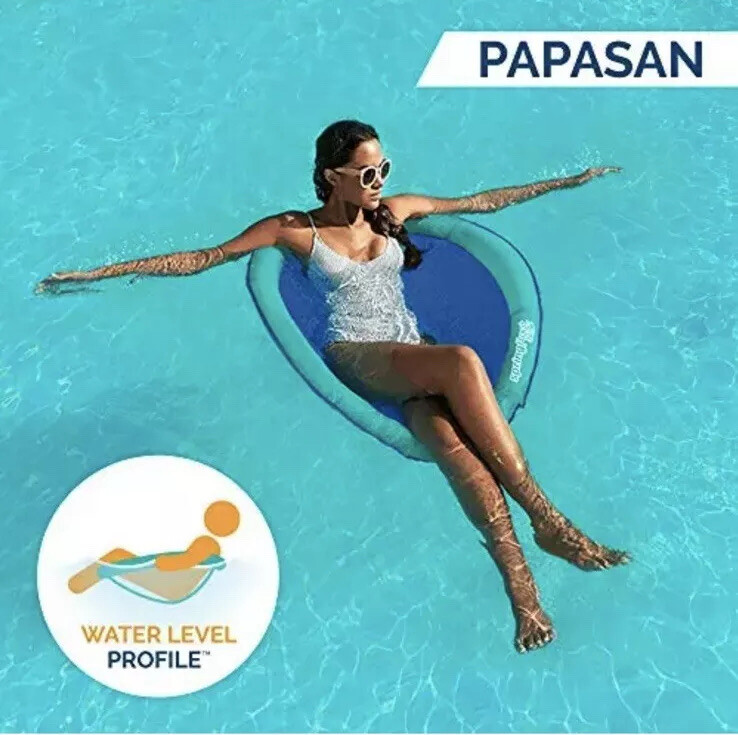 NWT Swimways Spring Float Chair Papasan, Aqua