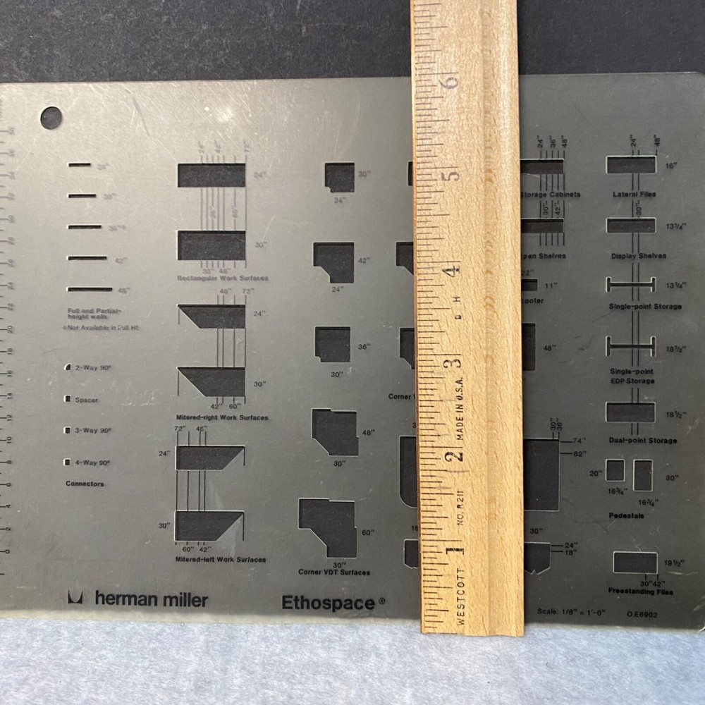 Vintage Herman Miller Ethospace Office Desk Template Tool 0.E6902