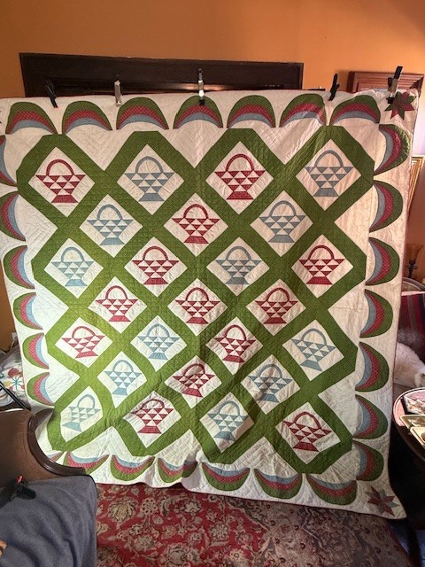 Glorious 19Th Century Basket Quilt