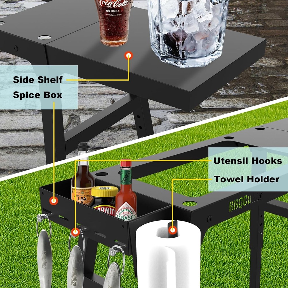 Griddle Stand for Blackstone 17"And 22" Tabletop Griddle, Foldable Grill Table w