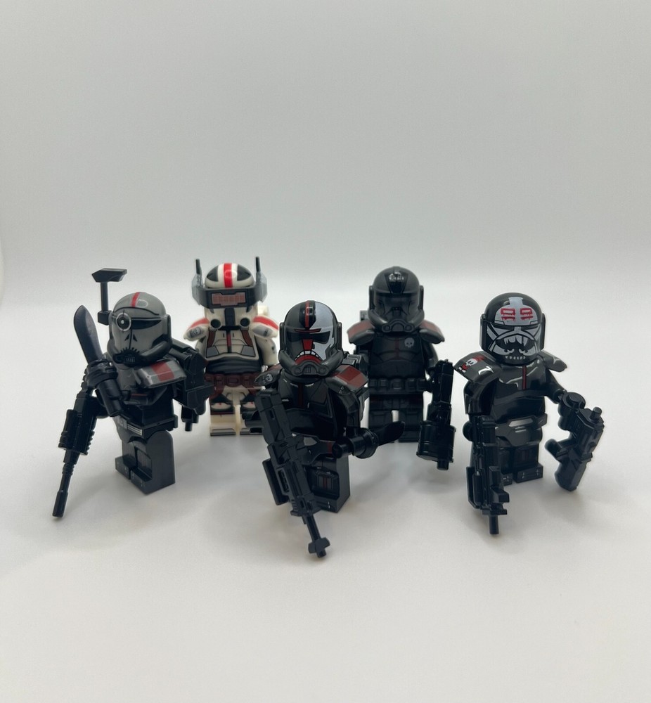 Bad Batch Custom Minifigures Star Wars Clone Force 99 Elite Black Commandos