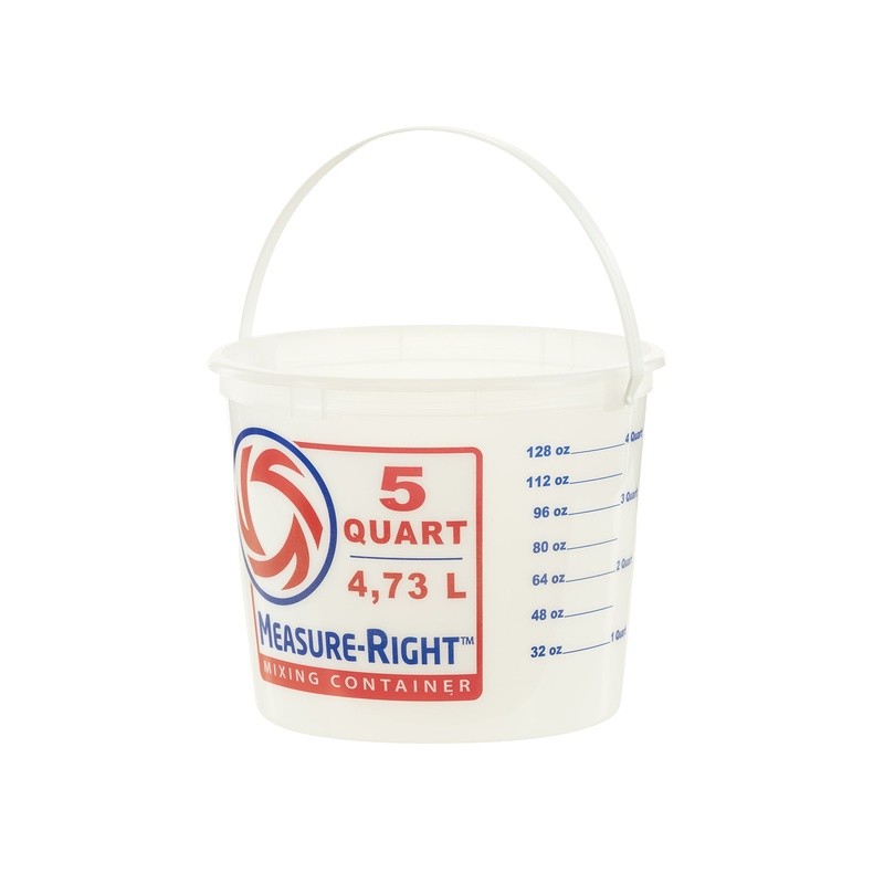 5 Quart Round Mixing Bucket 2 Pack Clear Pre-marked Plastic Measuring Container