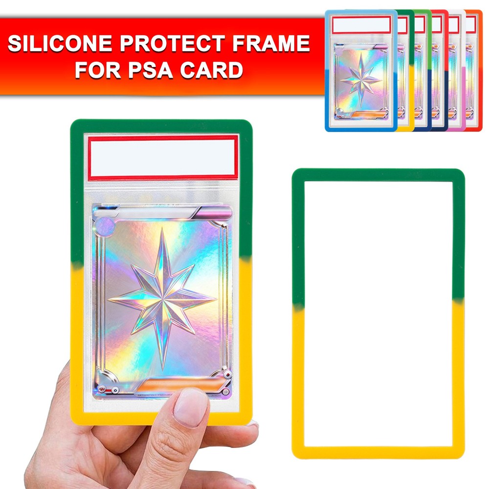 6PCS PSA Gradient Graded Card Slab Bumper Guard Protector Sillcone -STACKABLE