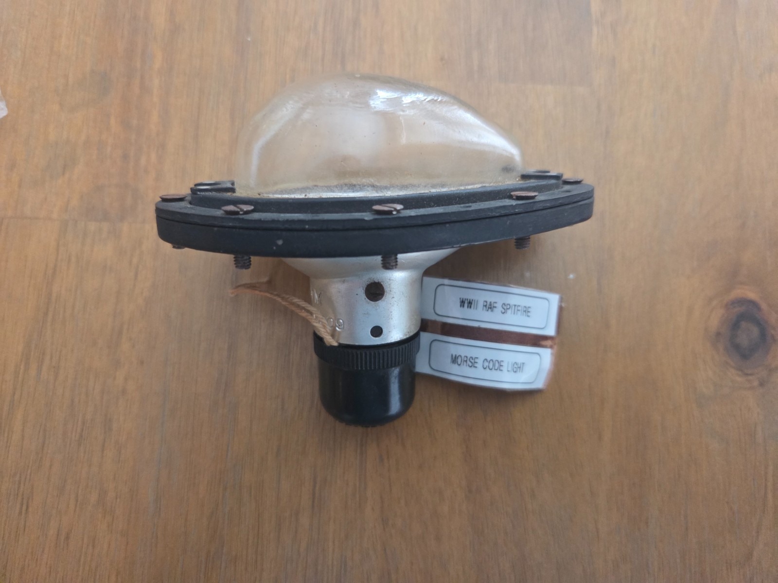 Original WWII Spitfire Part Morse Code Light Spine Lamp RAF Air Ministry Tag