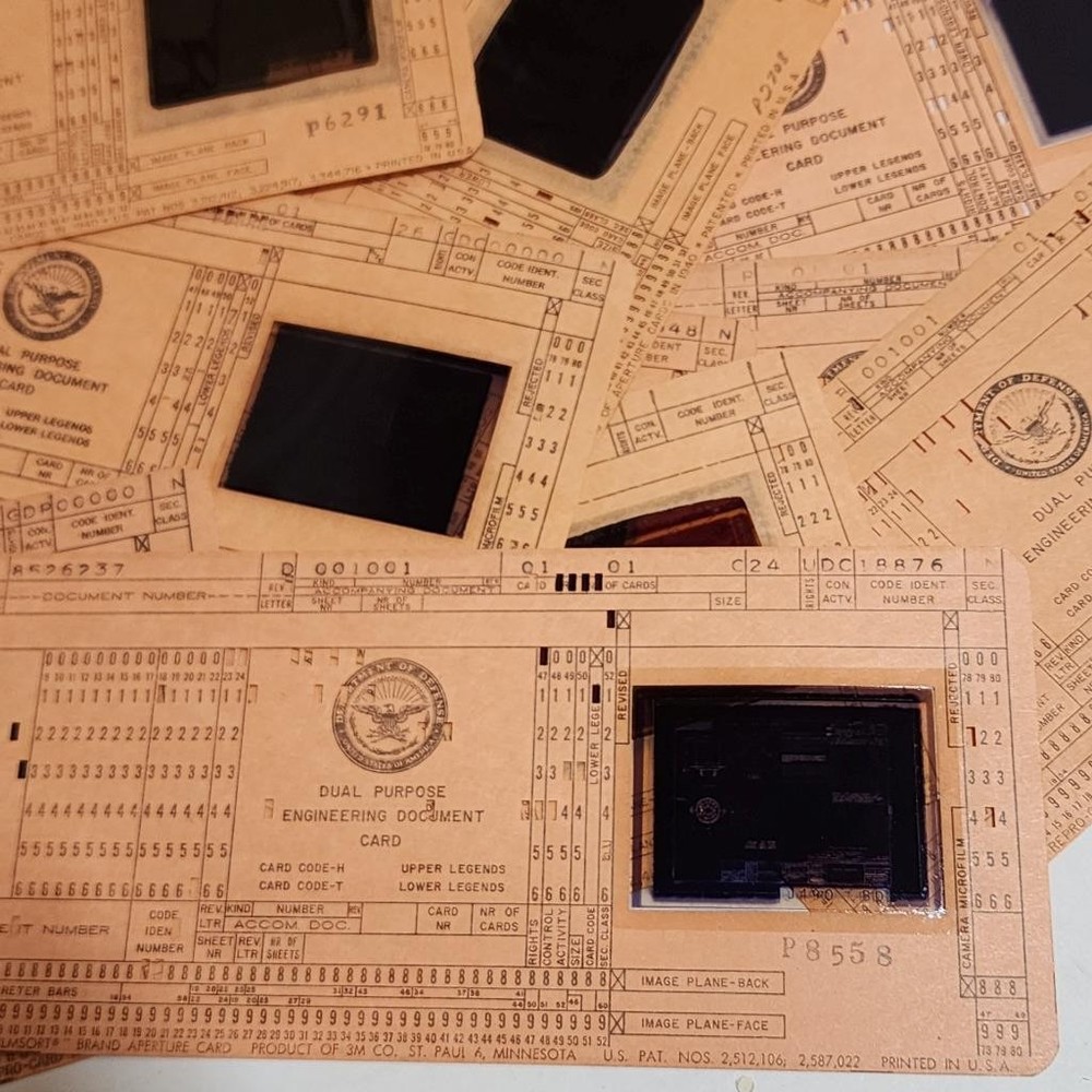 12 computer data cards engineering microfiche punch cards 1960s orange cards