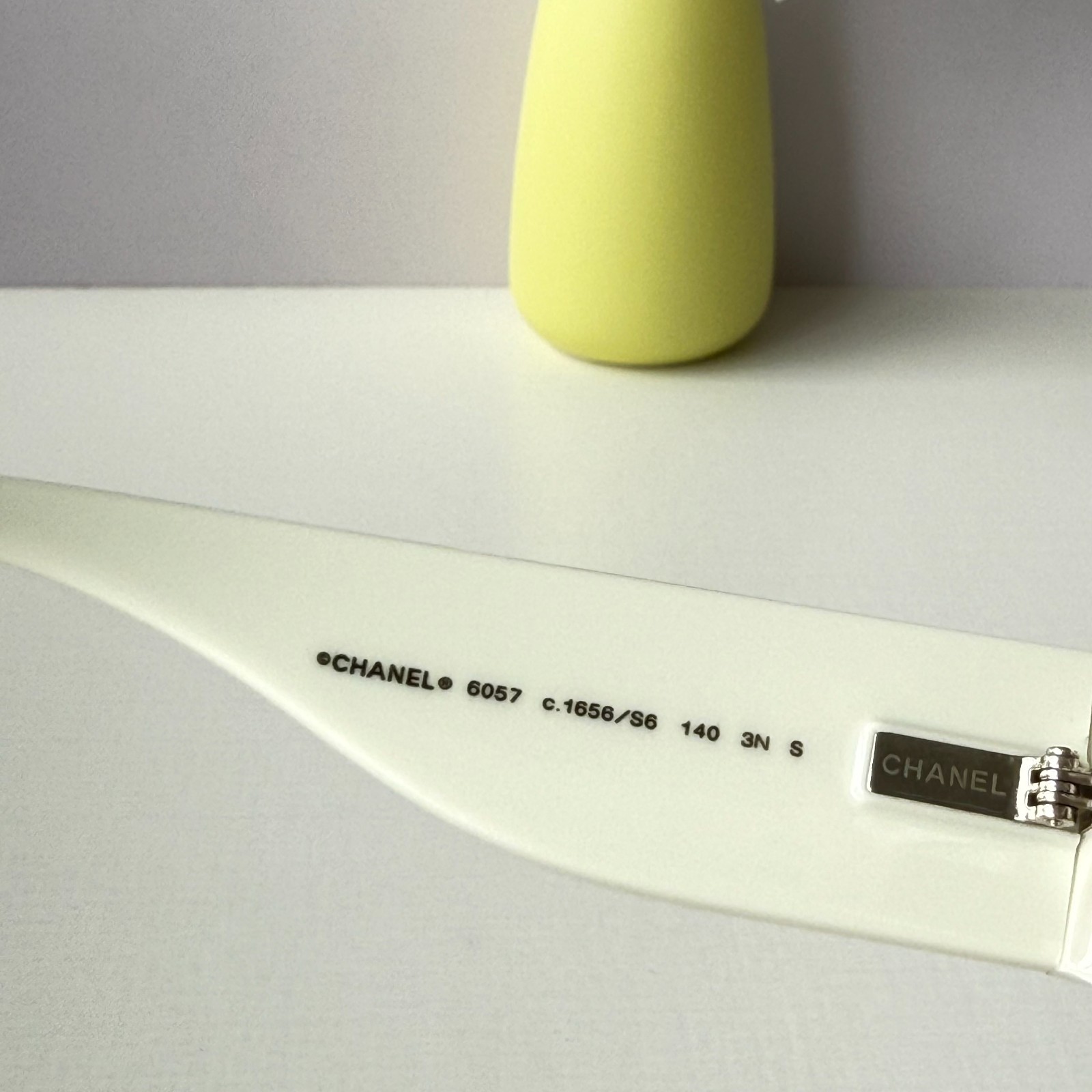 Chanel CH6057 Sunglasses Black/Beige Shield Wrap Brown Lens