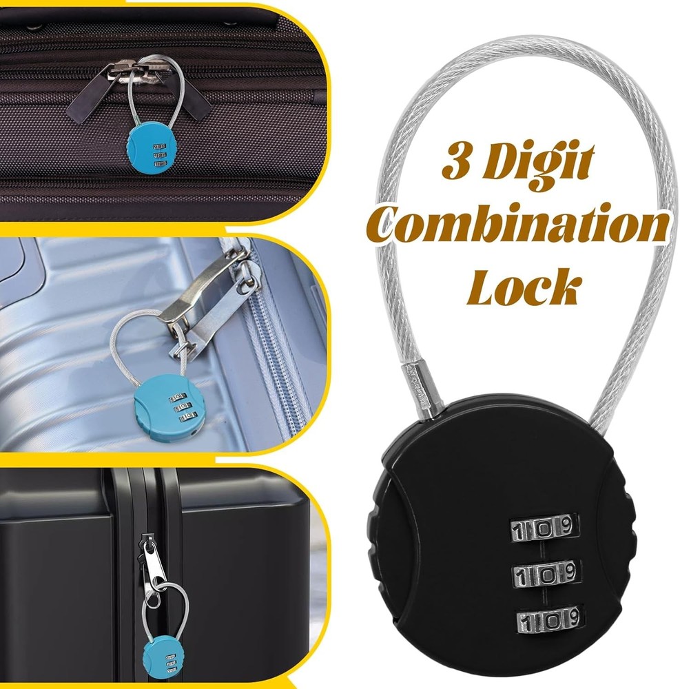 2 Pack 3 Digit Combination Lock - Outdoor Waterproof Padlock - Mini Combination