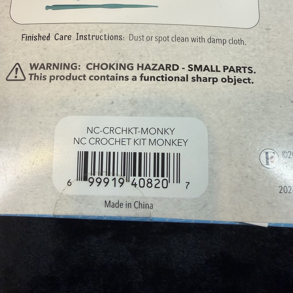 Needle Creations Intermediate Patchwork Monkey Crochet Kit Boho Craft Colorful