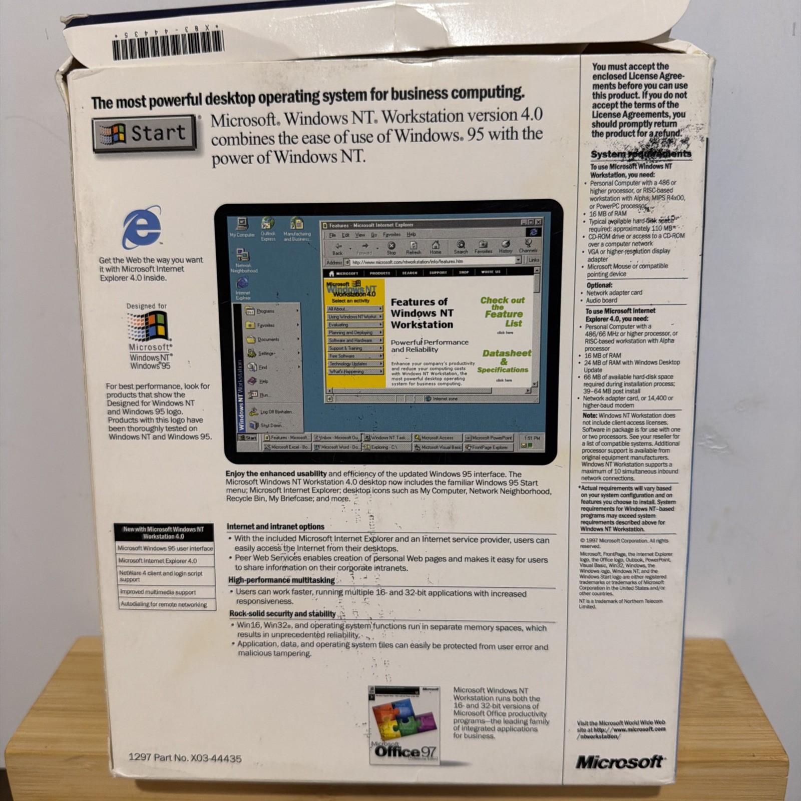 Microsoft Windows NT Workstation 4.0 CD Full Version With Box and Key Vintage 95