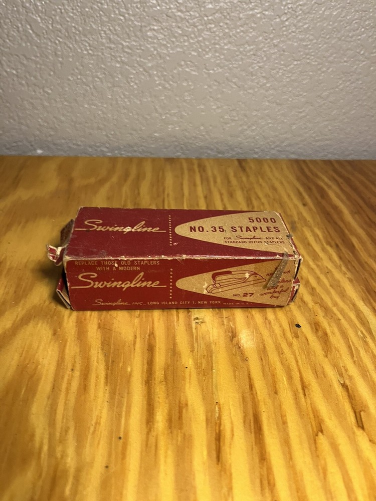 Two Vintage 35 2/D Staples Boxes With Staples One With Advertisement