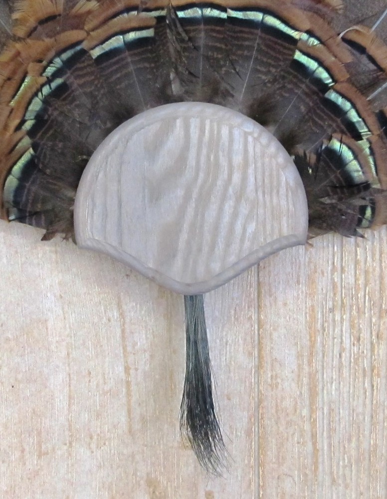 Solid Weathered Wood Turkey Fan / Beard Mounting Kit -02