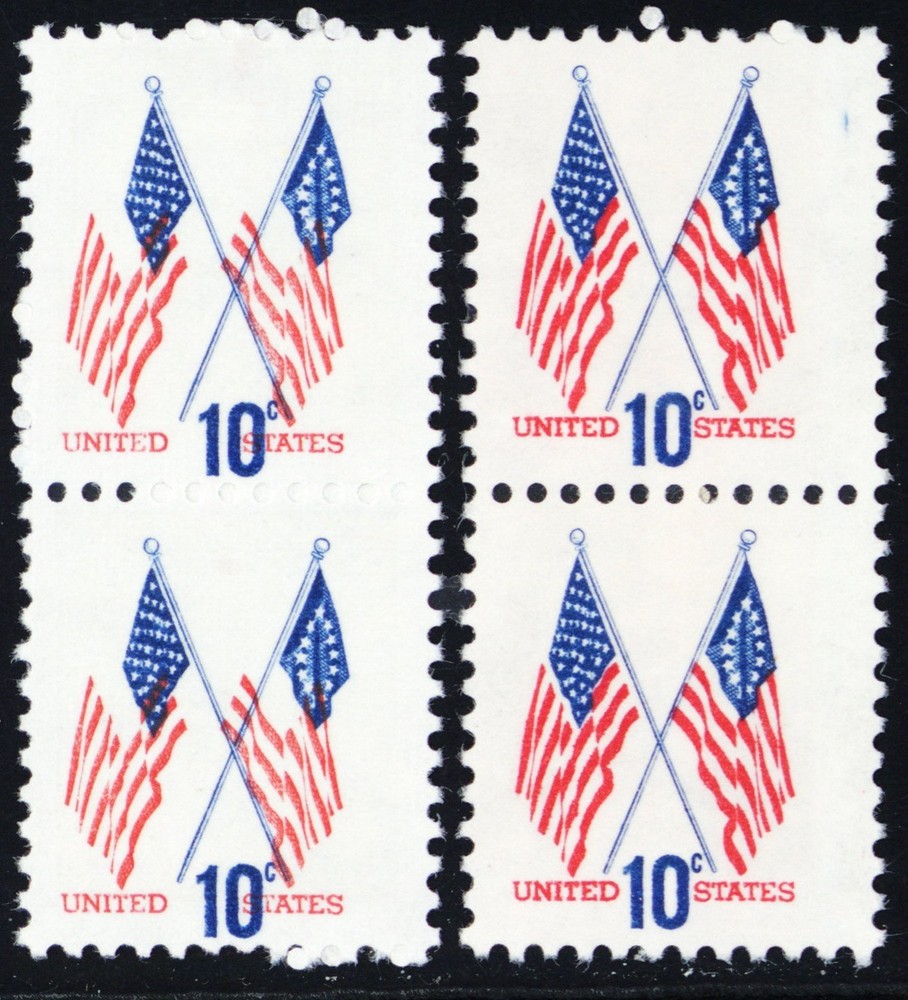 1509, Mint NH Pair 10¢ - Large Color Shift Error With Normal * Stuart Katz