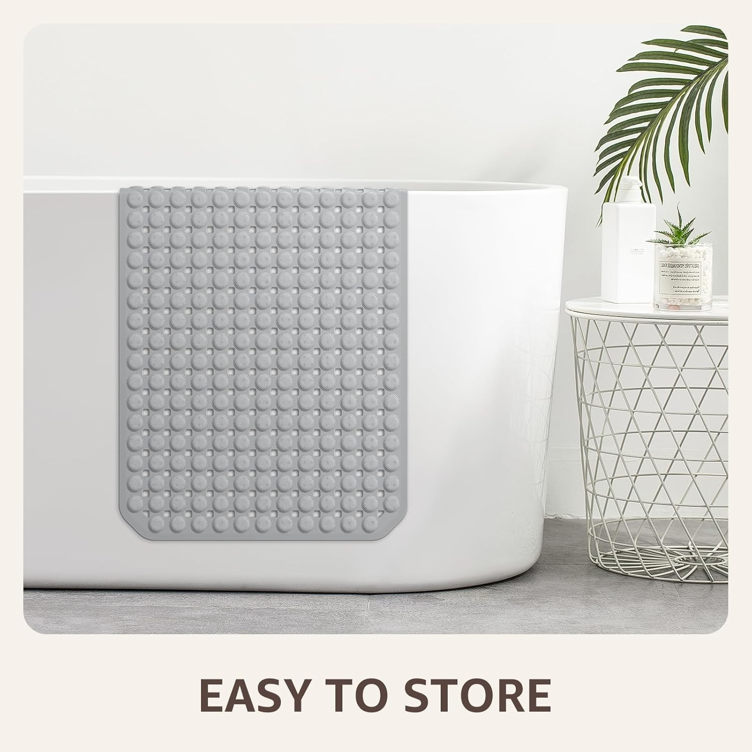 Bath Tub Shower Mat Non Slip, Bathtub Floor Liner Mats for Inside Shower ,Grey