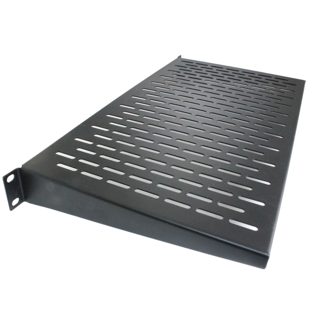 2 Pack 10" Black Cantilever Server Shelf Vented Fixed 1U Rack Mount 19" Panel