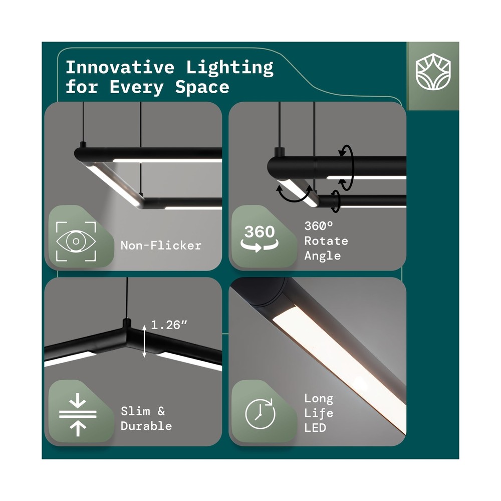 Solvita Professional LED Billiard & Pool Table Light, Non-Flickering, Adjusta...
