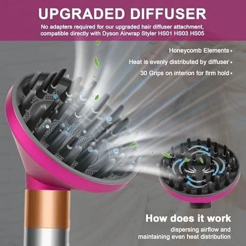Upgraded Diffuser Attachment for Dyson Airwrap HS05 HS03 HS01 Converting for ...