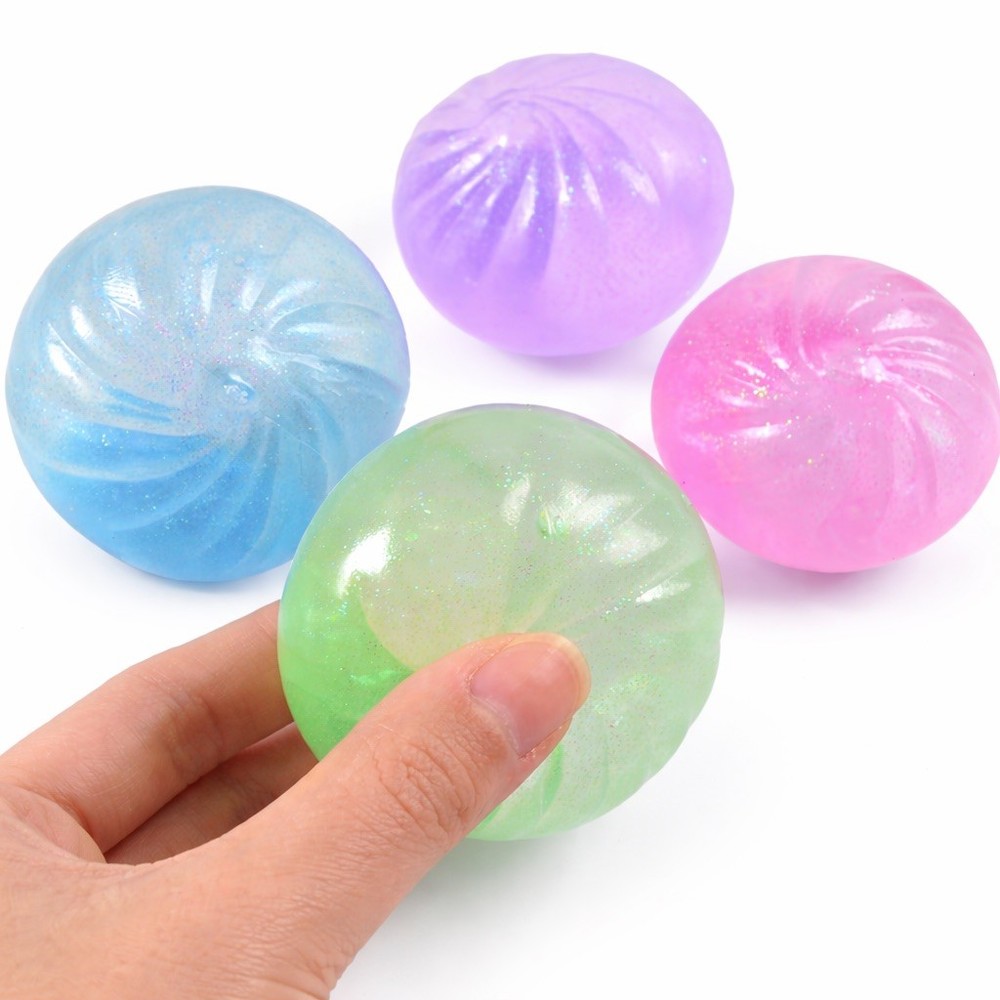 VIRAL Squishy BLUE Glitter Dumpling 2.5” Squishy Bun