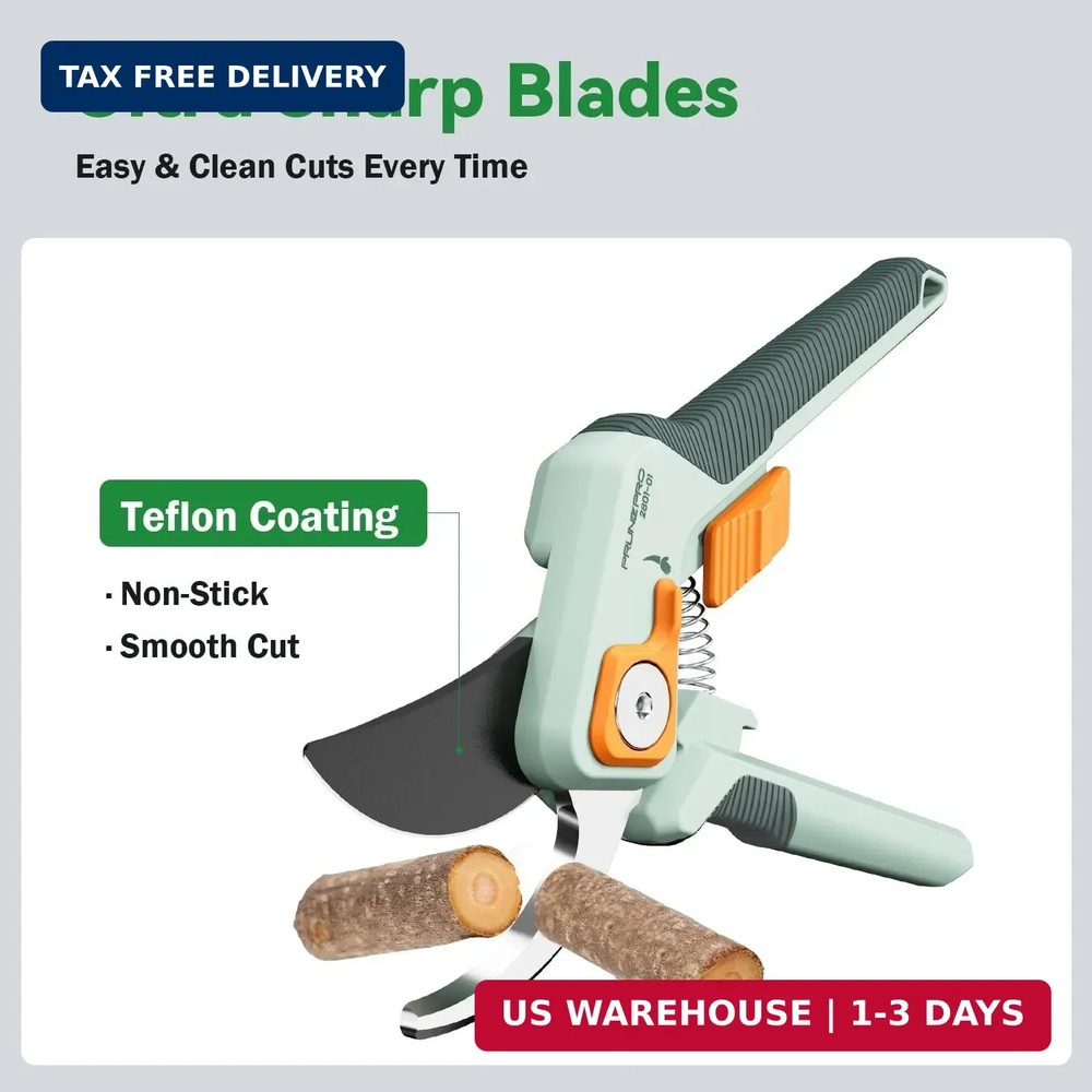 PrunePro Pruning Shears Gardening Scissors Set Professional Hand Pruner Sharp St