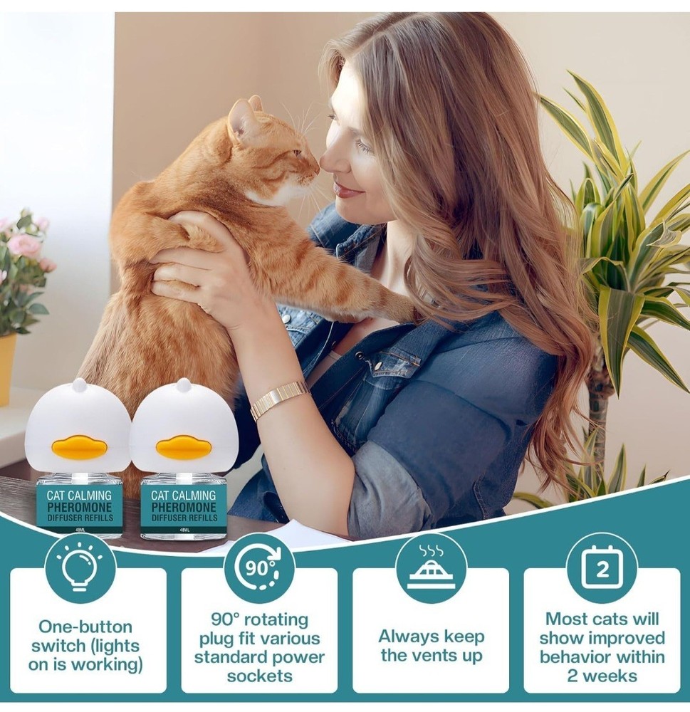 Cat Calming Diffuser 4 in 1 Multicat Calming Pheromones Diffusers Relief Stress