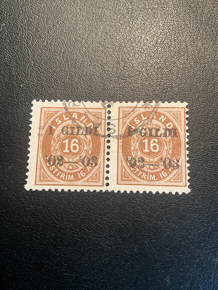 Iceland Scott #55 used, pair