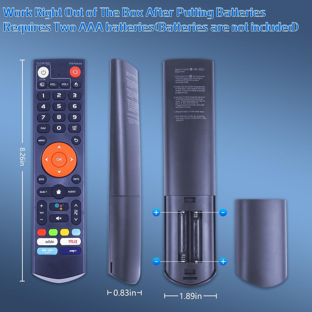 New V3 Plus Voice Remote Control, Replacement black/silver metallic