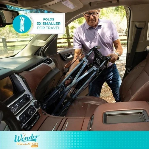 Stander Wonder Rollator Plus Short, Folding Junior Mobility Walker, Lightweight