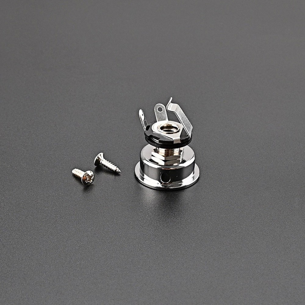 6.35mm Plug Socket Jack Plate Holder Electrosocket Electric Guitar Chrome Tool/