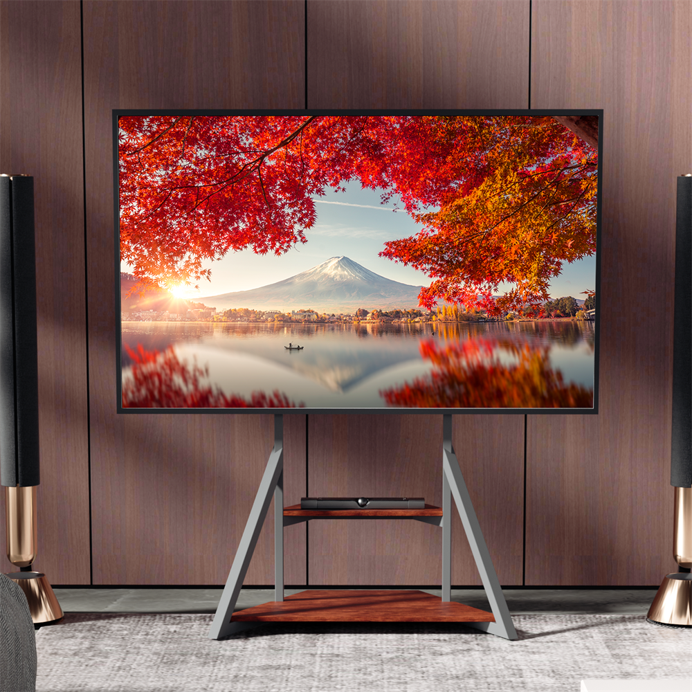 Heavy Duty Corner TV Stand for 40-75 Inch TVs Height Adjustable Floor TV Mount