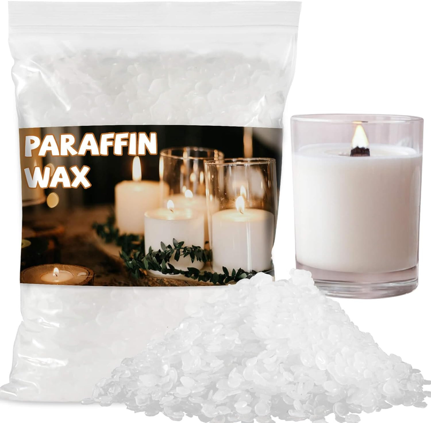 Paraffin Wax for Candle-Making - 430G White Paraffin Wax Beads,Paraffin Wax Bulk