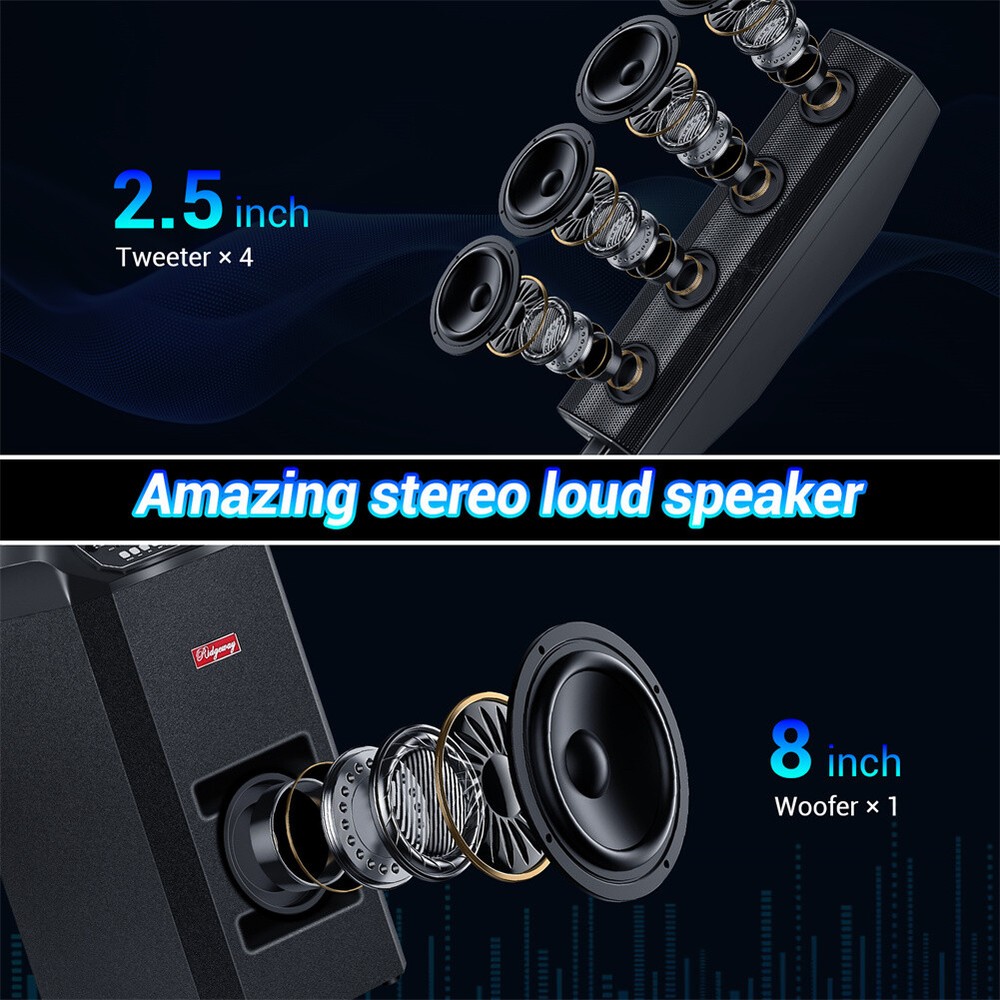 5000W Portable Line Array Speaker DJ/PA Speaker System FM/AUX/TWS+2 Wireles Mic